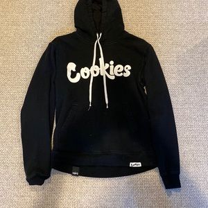 Black cookies SF hoodie with white cookies logo